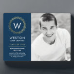 Classic Wreath EDITABLE COLOR Graduation Plaque<br><div class="desc">This plaque with easel makes a great keepsake to commemorate this special milestone. Design by © berryberrysweet . Visit our website at www.berryberrysweet.com for matching items and more design options!</div>