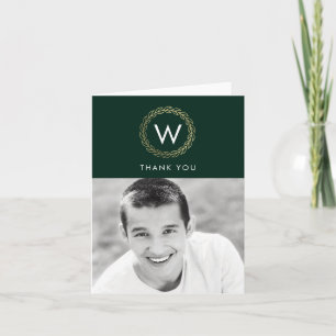 Classic Wreath EDITABLE COLOR Thank You Card