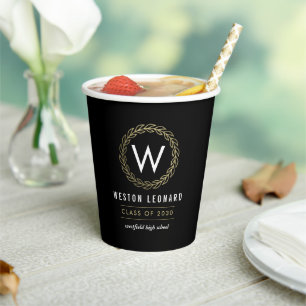 Classic Wreath Graduation Party Paper Cup