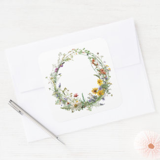Classic Wreath Parcel Mailing Labels Vintage Style