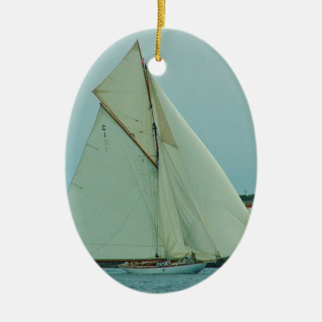 Classic Yacht Mariquita Ceramic Tree Decoration (Front)