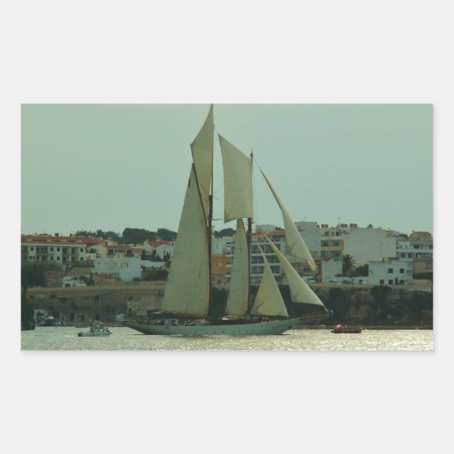 Classic Yacht Rectangular Sticker (Front)