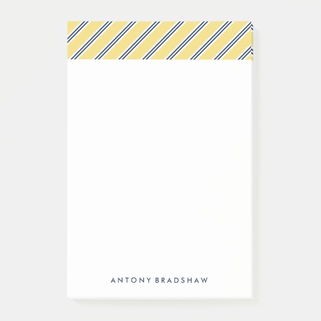 Classic Yellow and Blue Stripes Post-it Notes (Front)