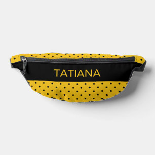 Classic Yellow & Black Polka Dot Pattern Bum Bags
