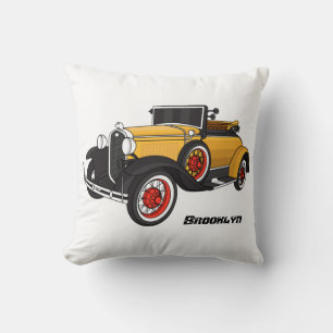 Classic yellow car 1931 cushion