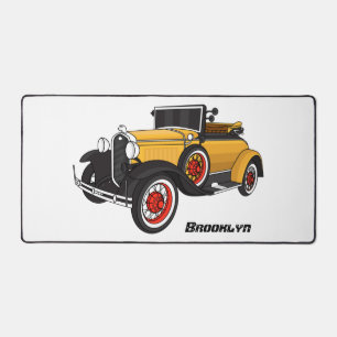 Classic yellow car 1931 desk mat