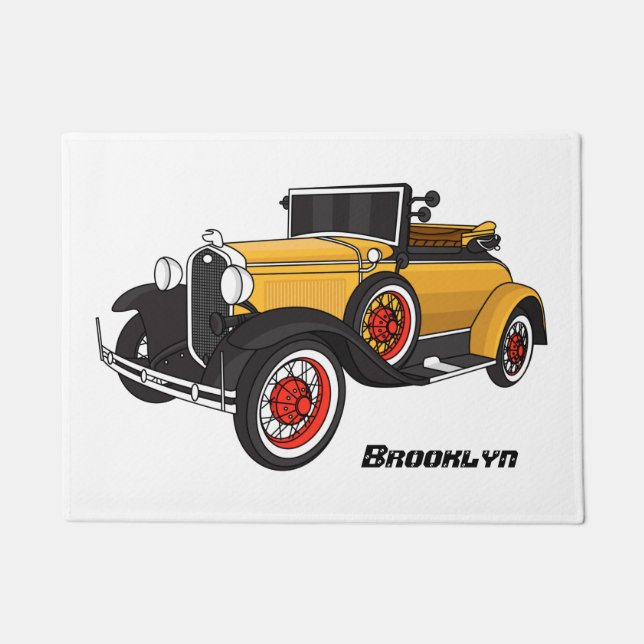 Classic yellow car 1931 doormat (Front)
