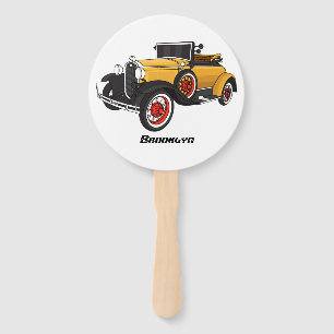 Classic yellow car 1931 hand fan