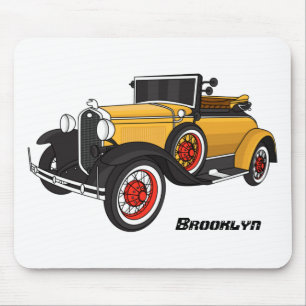 Classic yellow car 1931 mouse mat