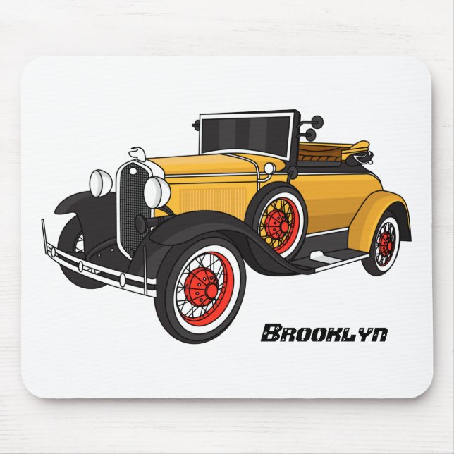 Classic yellow car 1931 mouse mat (Front)