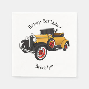 Classic yellow car 1931 napkin