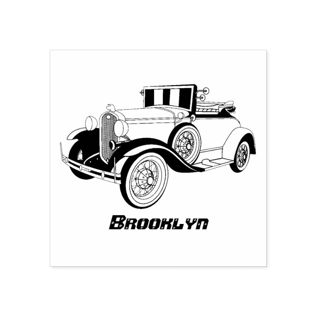 Classic yellow car 1931 rubber stamp (Imprint)