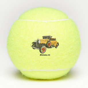 Classic yellow car 1931 tennis balls