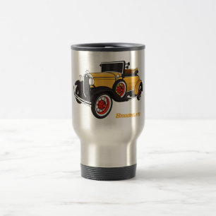 Classic yellow car 1931 travel mug
