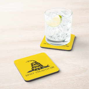 Classic Yellow Gadsden Flag Don't Tread on Me Coaster