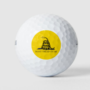 Classic Yellow Gadsden Flag Don't Tread on Me Golf Balls