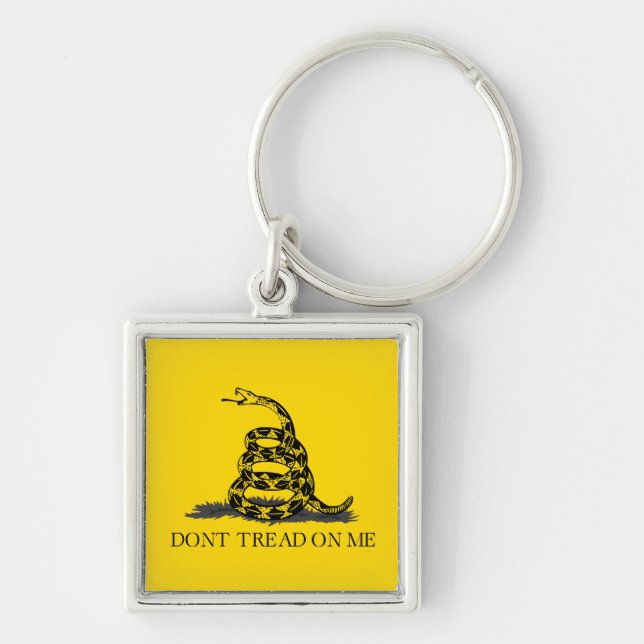 Classic Yellow Gadsden Flag Don't Tread on Me Key Ring (Front)
