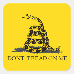 Classic Yellow Gadsden Flag Don't Tread on Me Square Sticker