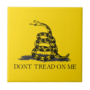 Classic Yellow Gadsden Flag Don't Tread on Me Tile