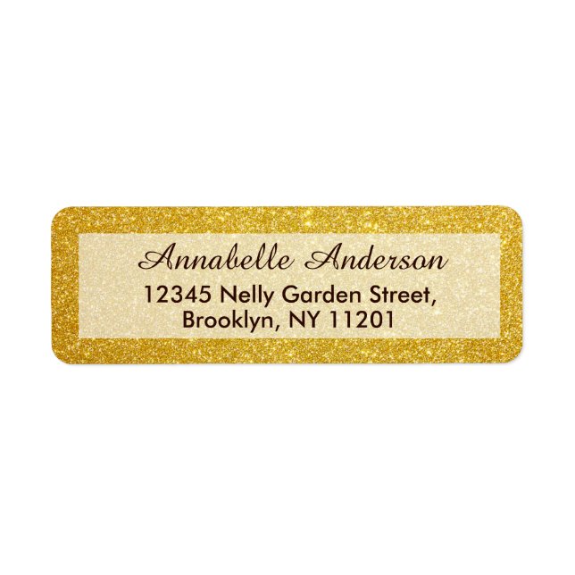 Classic Yellow Gold Glitter Sparkle Personalised (Front)