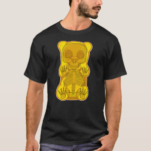 Classic Yellow GUMMY BEAR Skeleton Anatomy hallowe T-Shirt