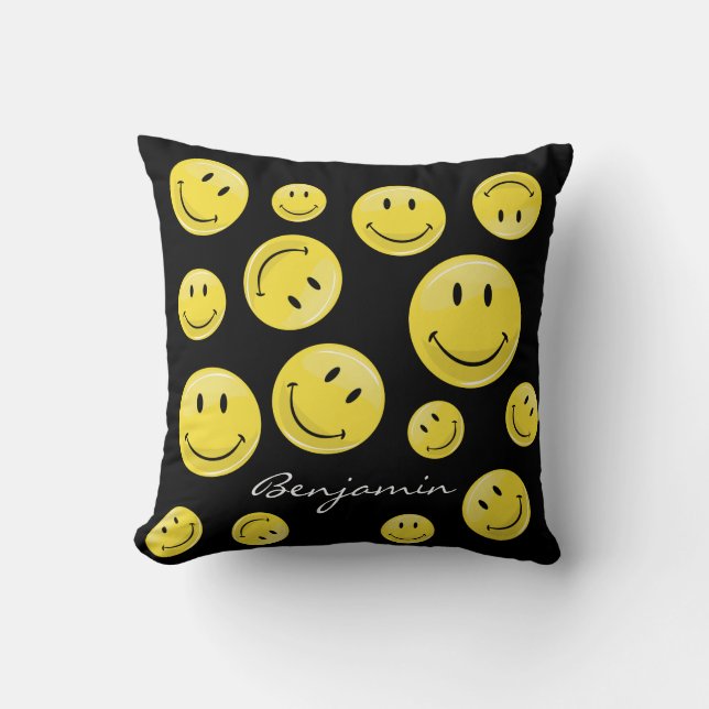 Classic Yellow Happy Face Cushion (Front)