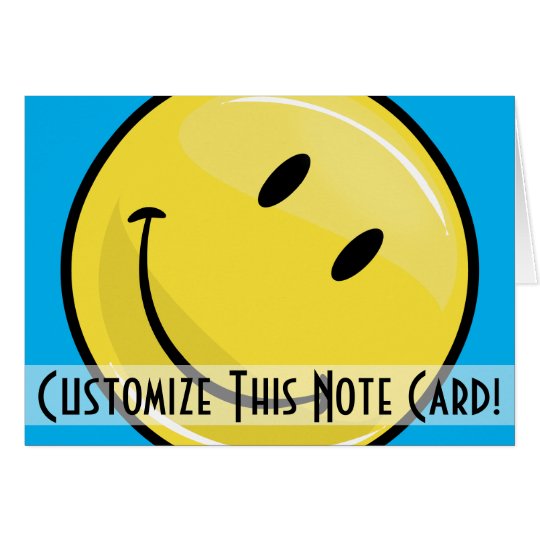 Classic Yellow Happy Face Custom Note Card
