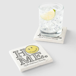 Classic Yellow Happy Face Housewarming Stone Coaster