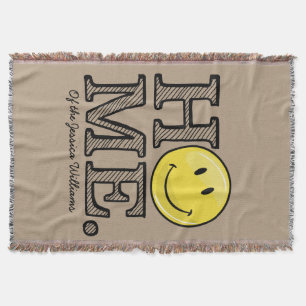 Classic Yellow Happy Face Housewarming Throw Blanket