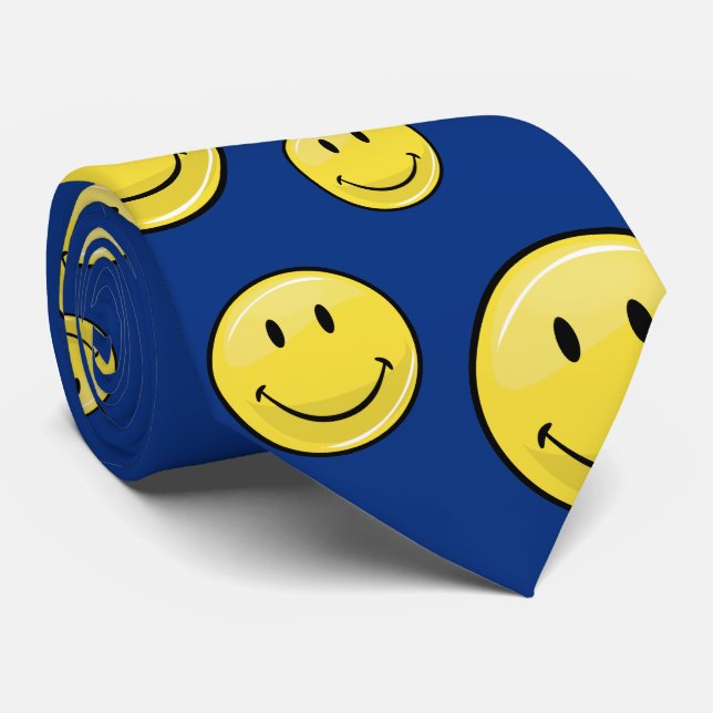 Classic Yellow Happy Face Tie (Rolled)