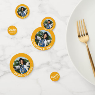 Classic Yellow Personalised Grad Photo Graduation Confetti