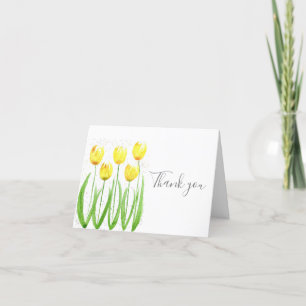 Classic Yellow Tulips Floral Wedding Thank you 