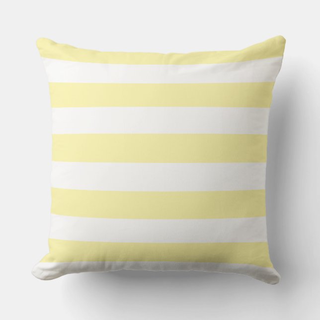  Classic Yellow + White Stripes  Cushion (Front)