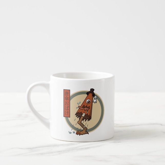 Classic Yokai Karakasa-obake- Japanese Folklore Espresso Cup (Left)