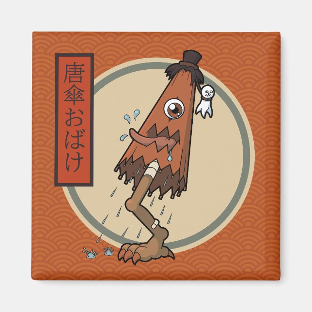 Classic Yokai Karakasa-obake- Japanese Folklore Magnet (Front)