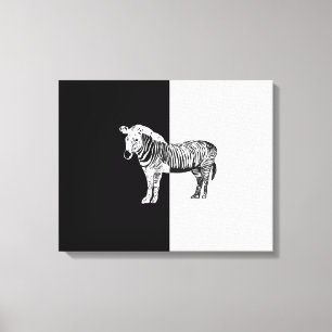 Classic zebra black and white canvas print