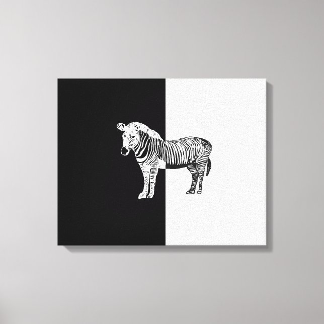 Classic zebra black and white canvas print (Front)