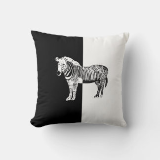 Classic zebra black and white cushion