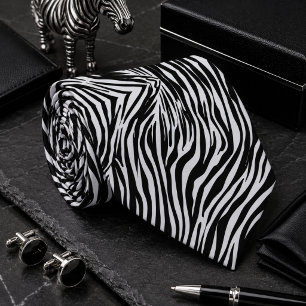 Classic Zebra Wild Animal Pattern Tie