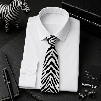 Classic Zebra Wild Animal Pattern Tie