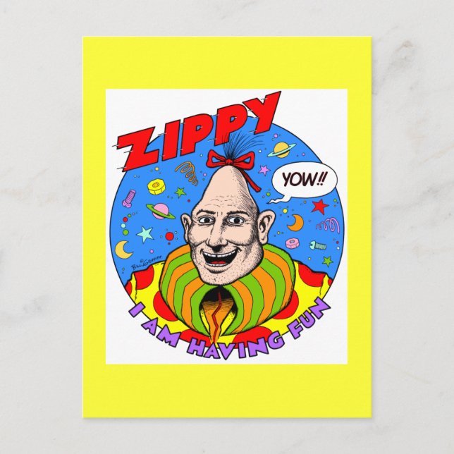 Classic Zippy Yellow Postcard (Front)