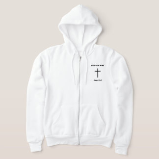 classic zipup sweatshirt with ABIDE IN HIM imprint