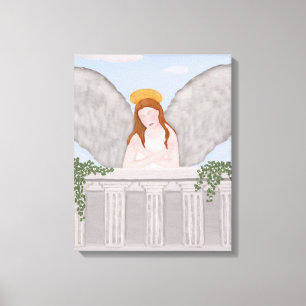 Classical Angel with Bowed Head Canvas Print