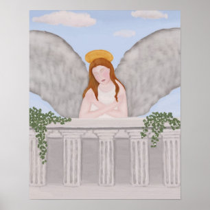 Classical Angel with Bowed Head Poster Print