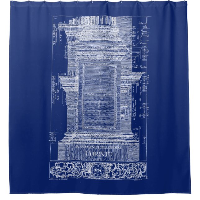 Classical Architecture, Corinthian Column 1725 Shower Curtain (Front)
