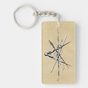 Classical Architecture Drafting Tools Key Ring