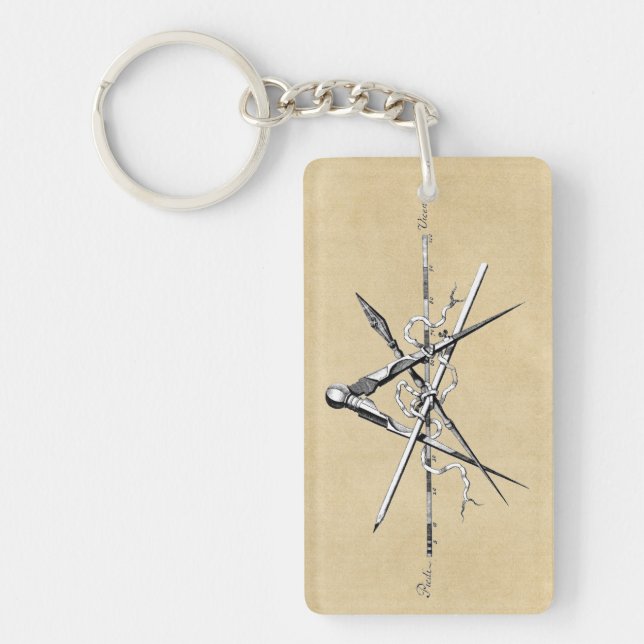 Classical Architecture Drafting Tools Key Ring (Front)