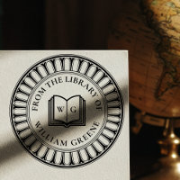 Classical Architecture Wooden Monogram Ex Libris