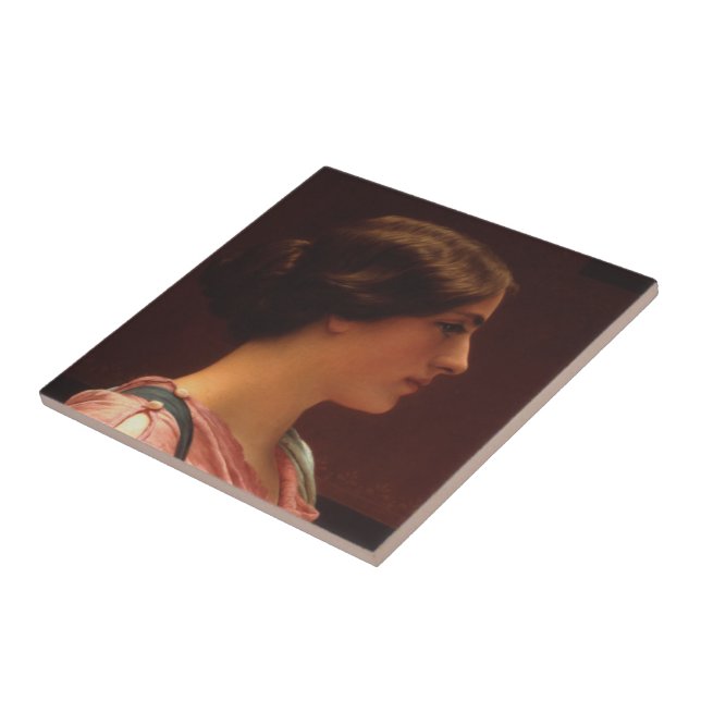 Classical Beauty by John William Godward Tile (Side)