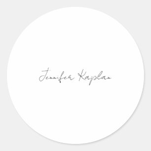 Classical Black & White Minimalist Professional Classic Round Sticker